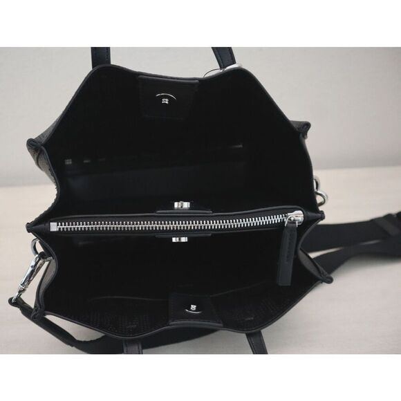 DKNY R52DAL34 O/S Black Perforated Monogram Fidela Satchel/Crossbody Bag - Picture 10 of 16